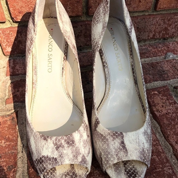 FRANCO santo “Snakeskin”  Peeptoe High Heel PumpsSize 8.5 - Picture 9 of 13